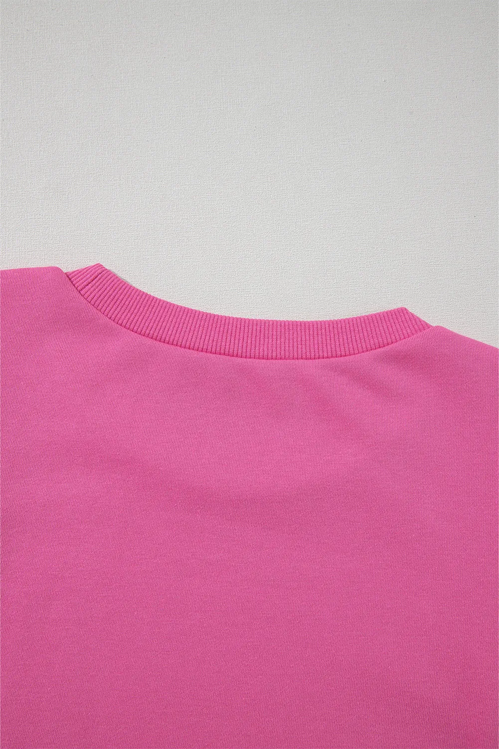 Cozy Textured Patchwork Color Block Round Neck Sweatshirt