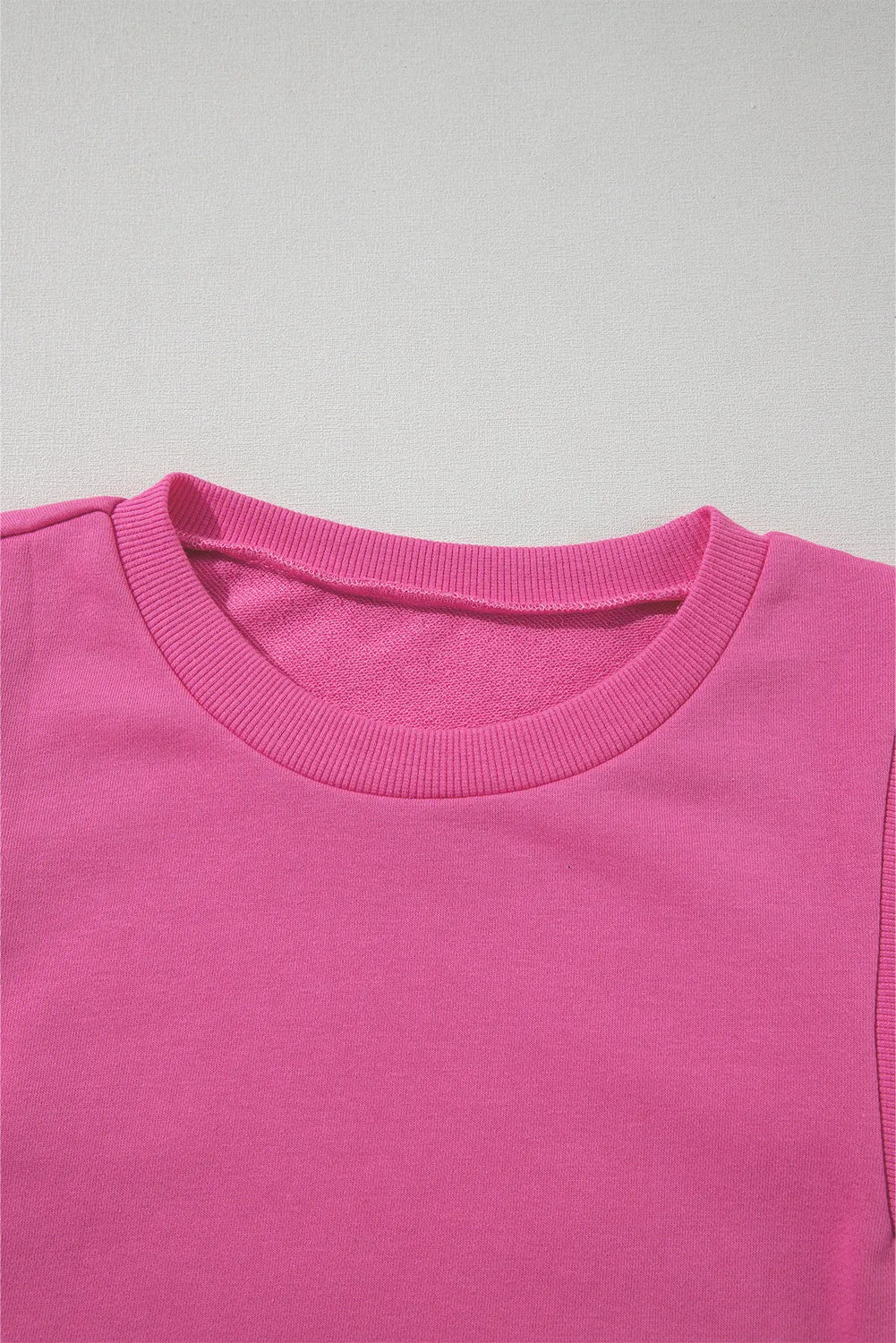 Cozy Textured Patchwork Color Block Round Neck Sweatshirt