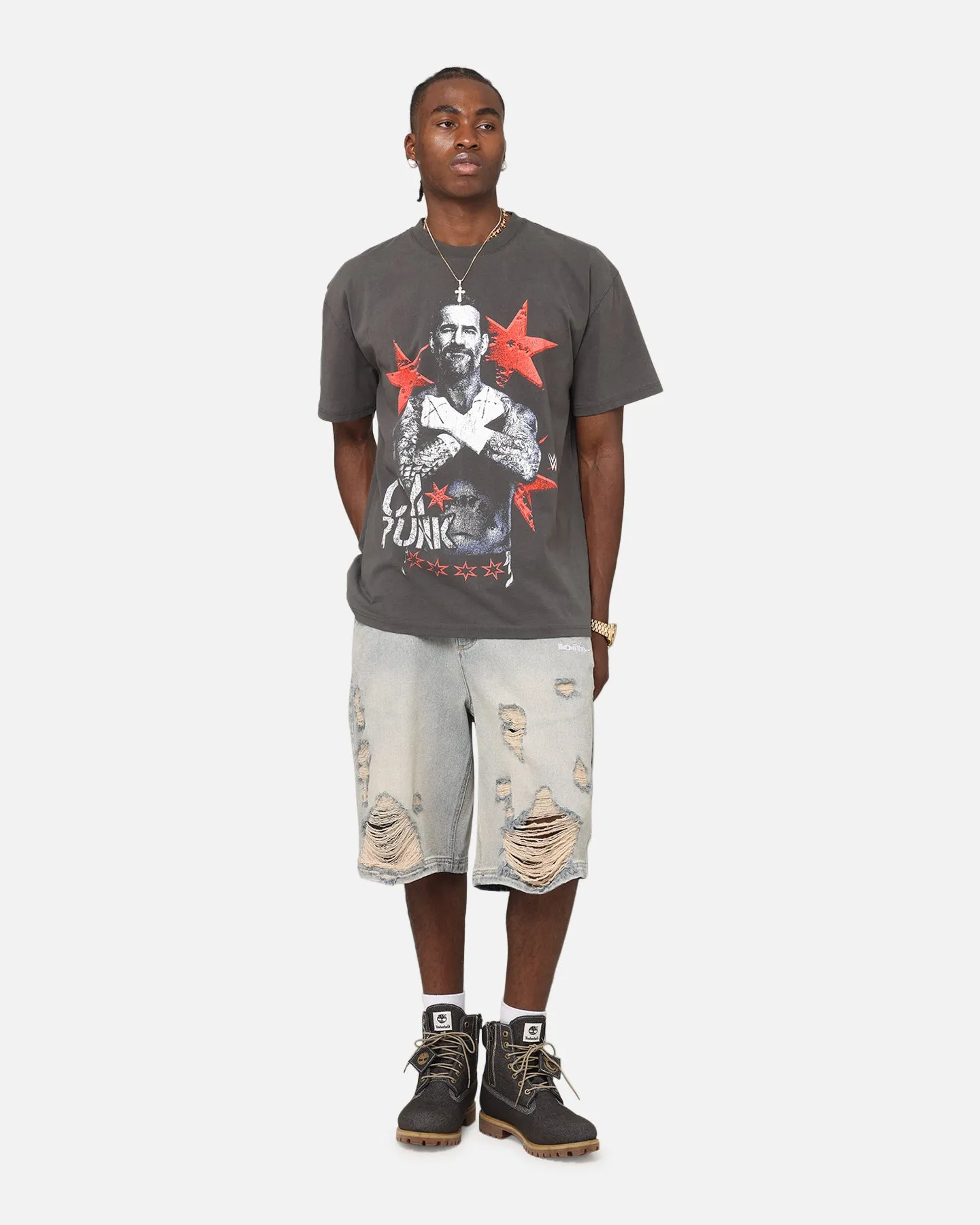 Culture Kings X WWE CM Punk Royal Rumble Heavyweight T-Shirt Black Wash