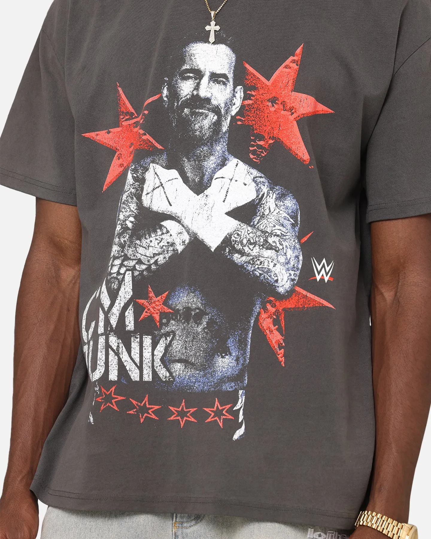 Culture Kings X WWE CM Punk Royal Rumble Heavyweight T-Shirt Black Wash