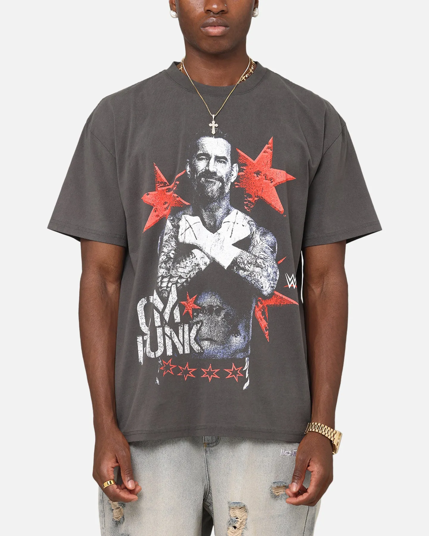 Culture Kings X WWE CM Punk Royal Rumble Heavyweight T-Shirt Black Wash