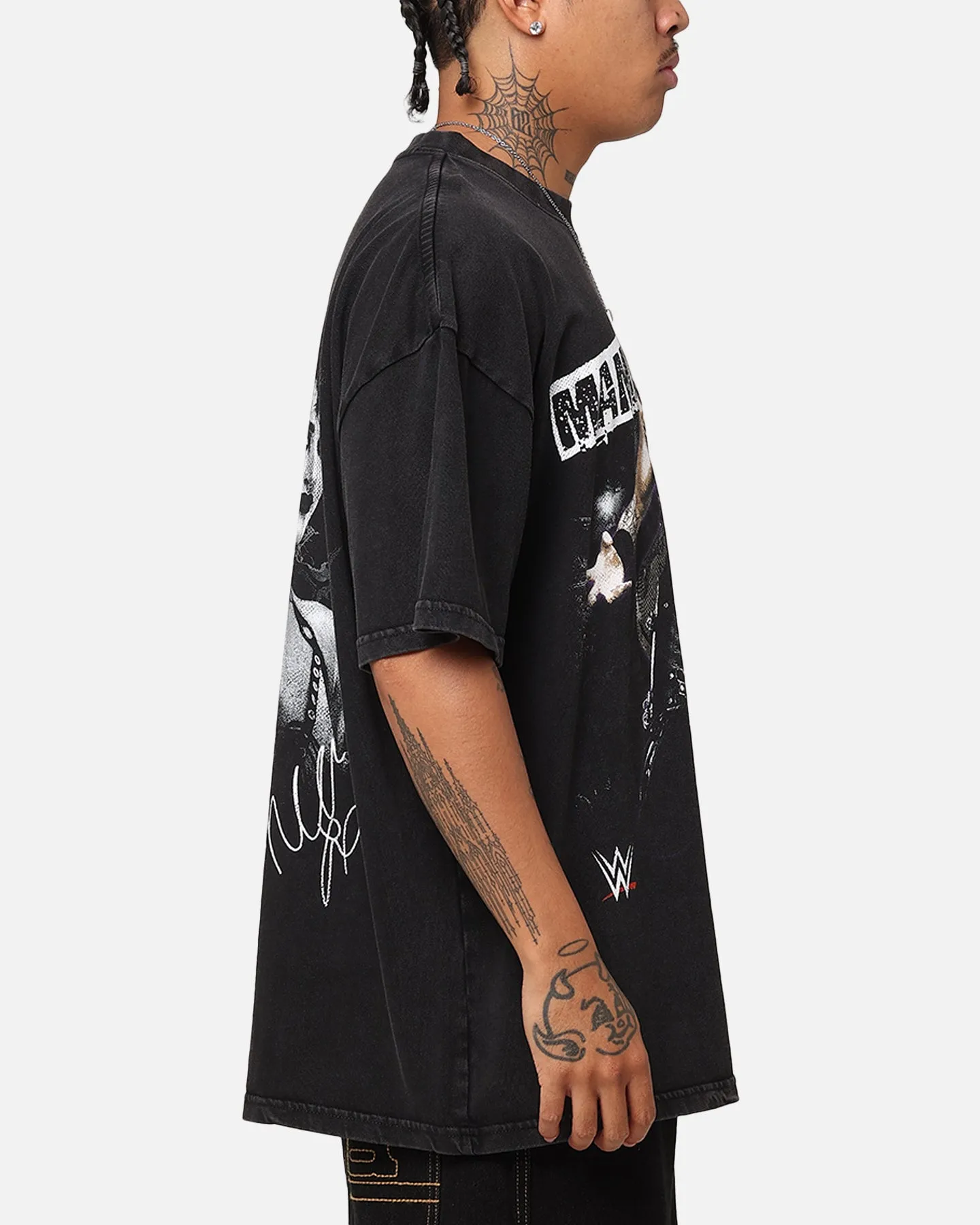 Culture Kings X WWE Rhea Ripley Vintage T-Shirt Black Acidwash