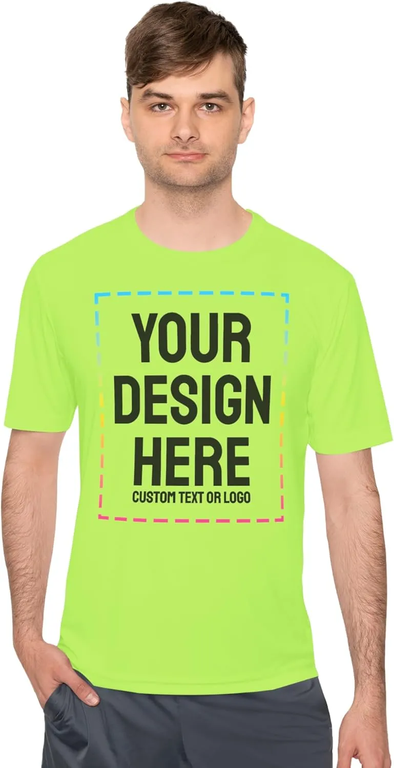 Custom Shirts - Dry Fit Moisture-Wicking Short Sleeve Performance T-Shirts for Gym, Work, or Sports