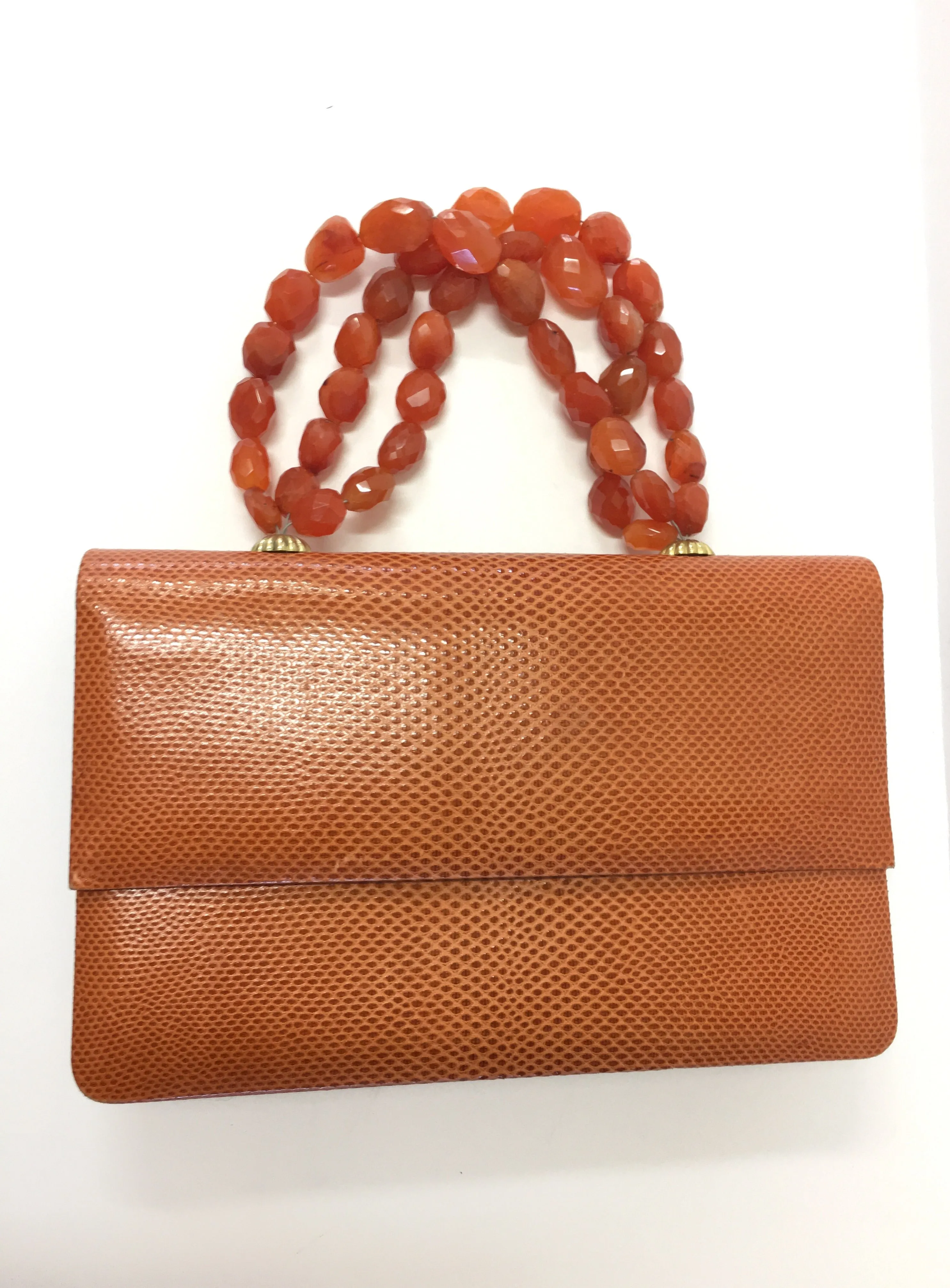 DARBY SCOTT GENUINE KARUNG WITH CARNELIAN HANDLE HANDBAG