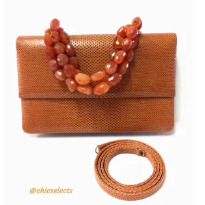 DARBY SCOTT GENUINE KARUNG WITH CARNELIAN HANDLE HANDBAG