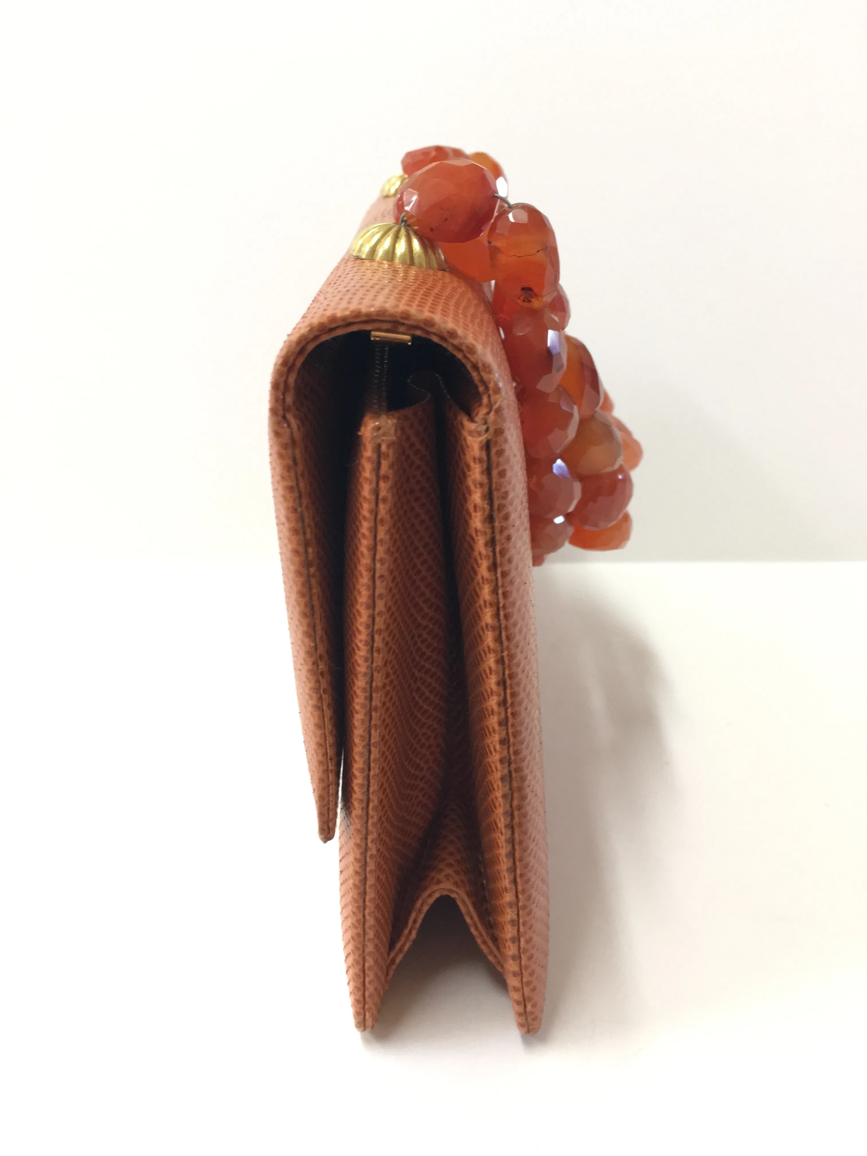 DARBY SCOTT GENUINE KARUNG WITH CARNELIAN HANDLE HANDBAG