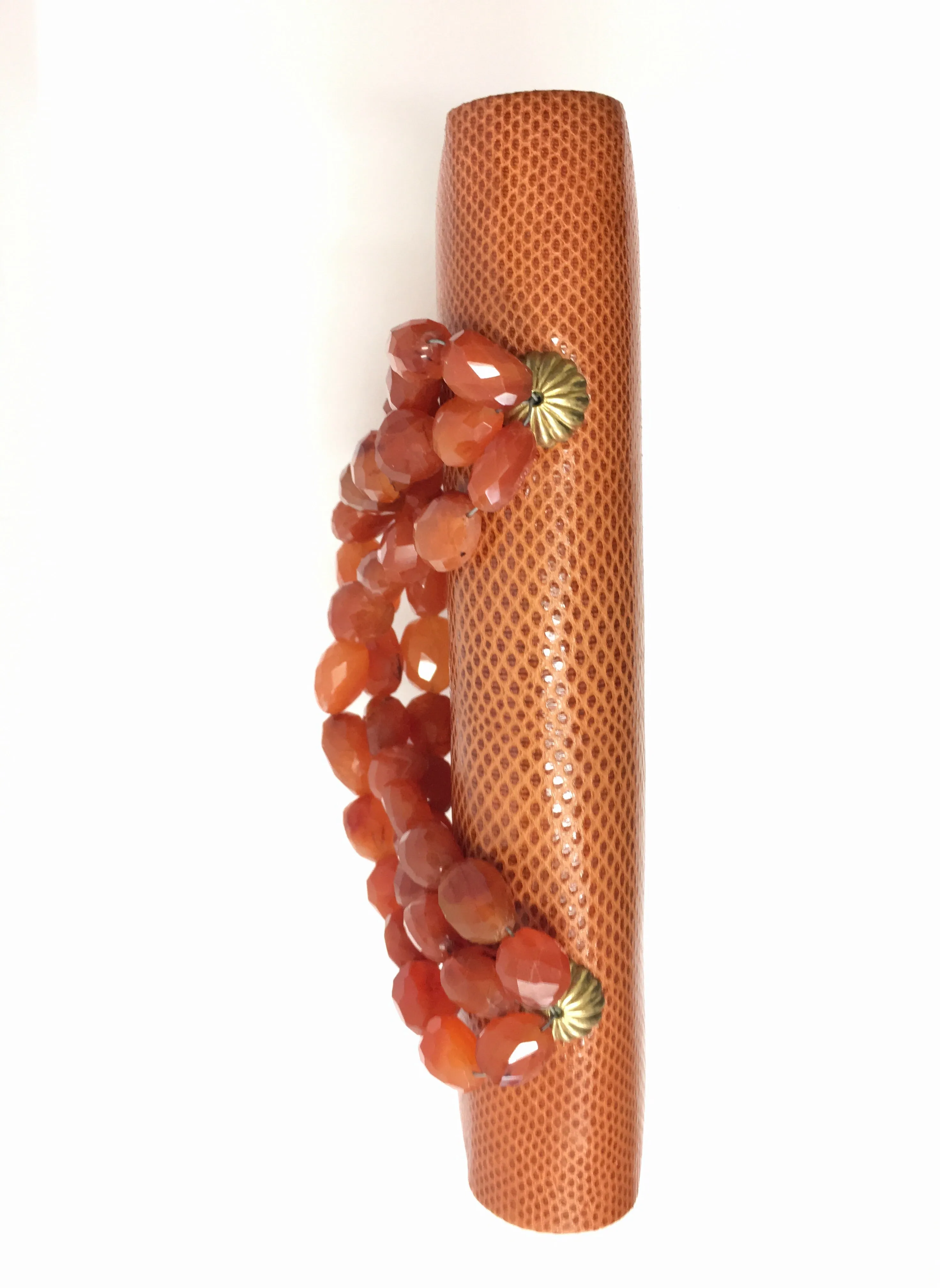 DARBY SCOTT GENUINE KARUNG WITH CARNELIAN HANDLE HANDBAG