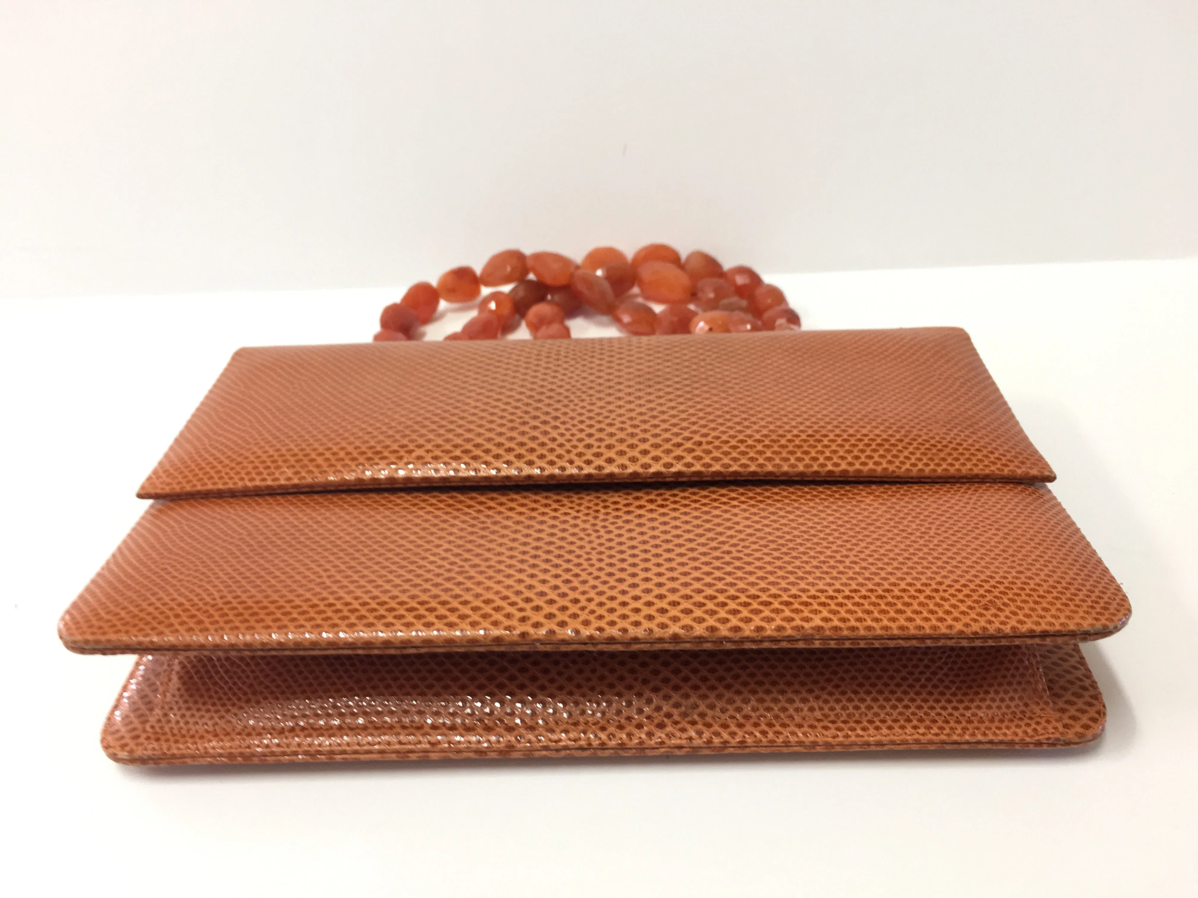 DARBY SCOTT GENUINE KARUNG WITH CARNELIAN HANDLE HANDBAG