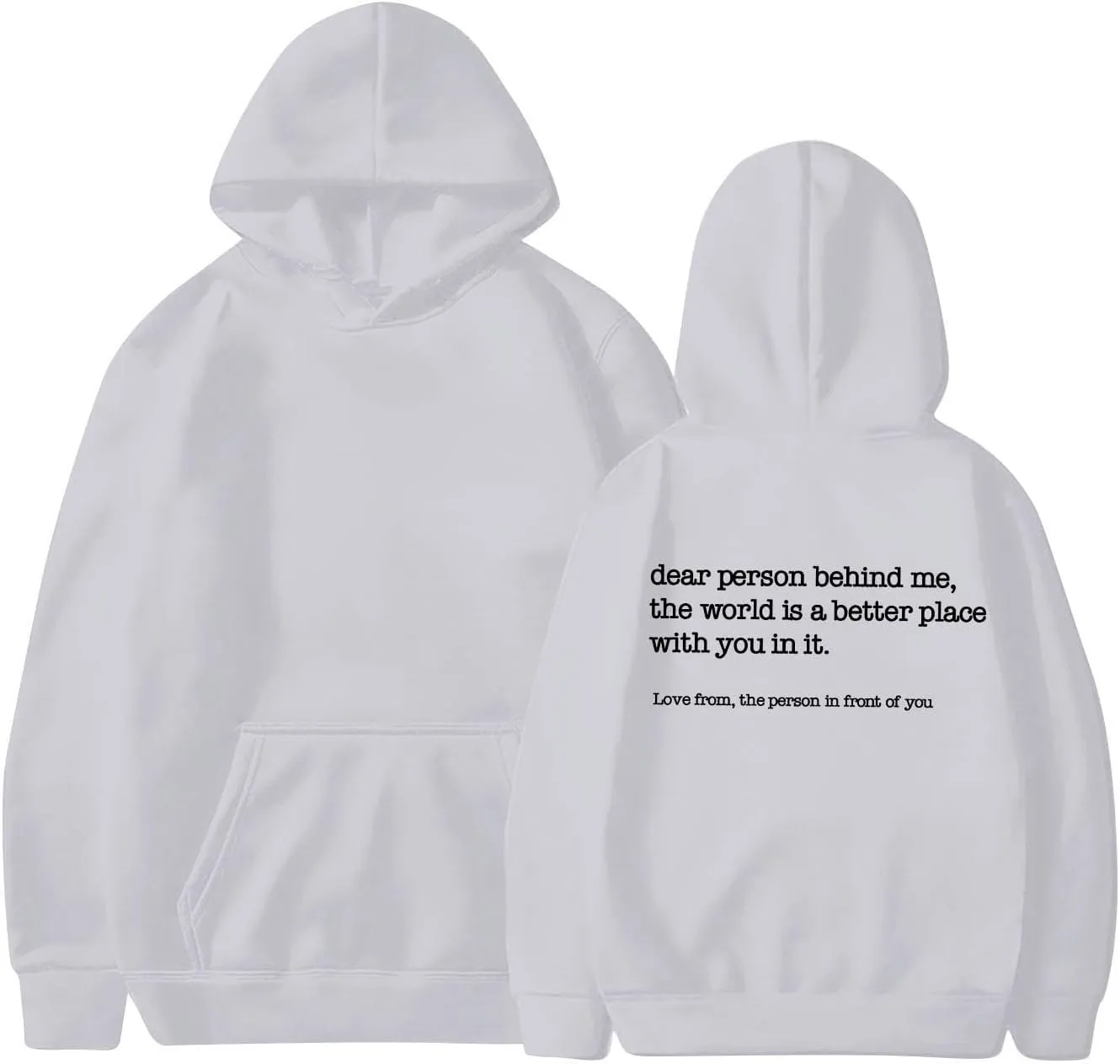 Dear Person Behind Me Hoodie for Women Inspirational Quote Solid Sweatshirt Pullover Hooded Fall Streetwear