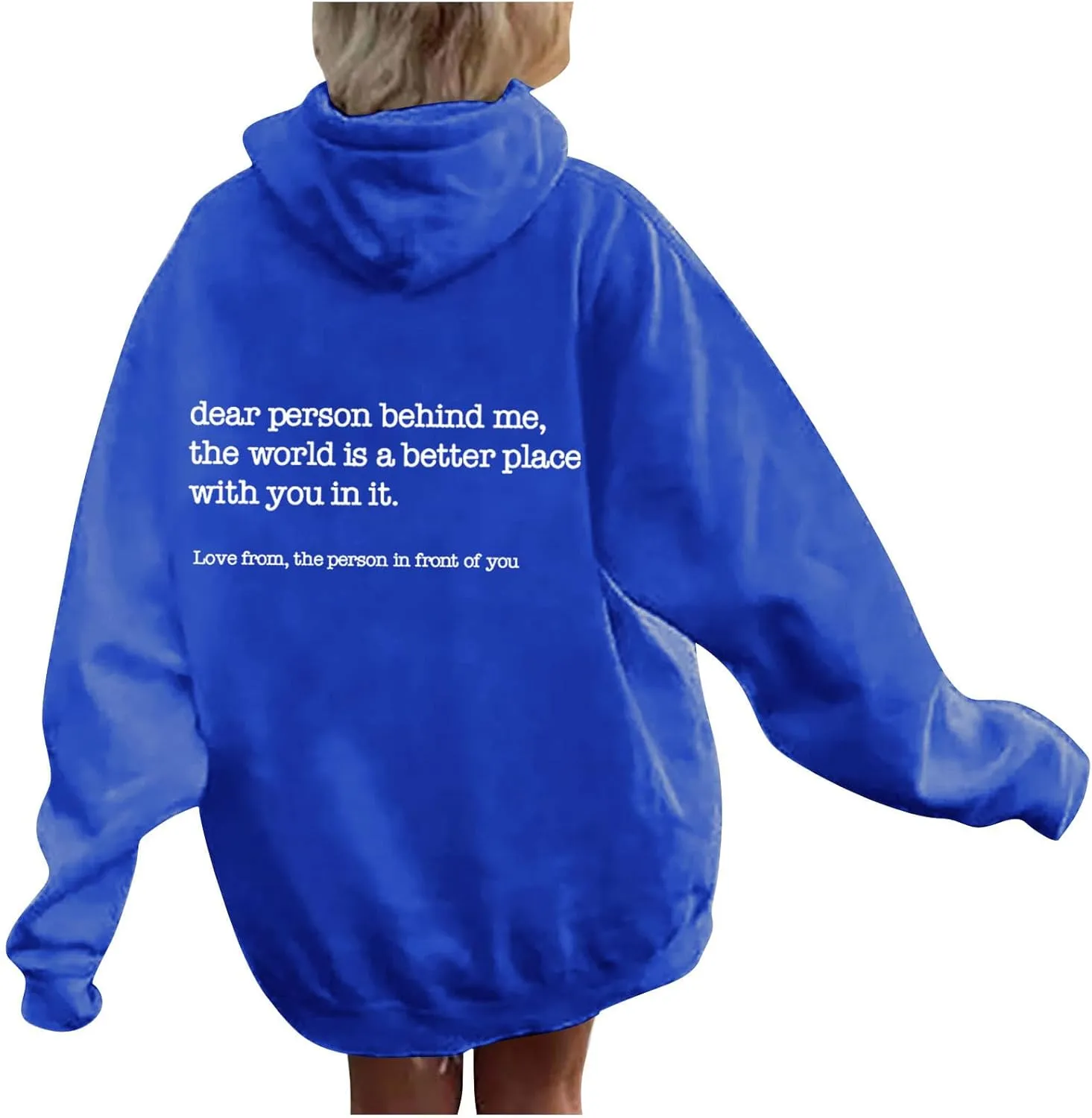 Dear Person Behind Me Hoodie for Women Inspirational Quote Solid Sweatshirt Pullover Hooded Fall Streetwear