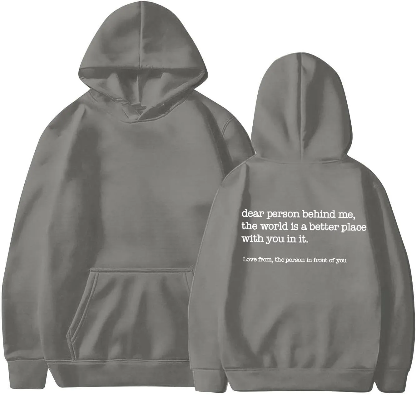 Dear Person Behind Me Hoodie for Women Inspirational Quote Solid Sweatshirt Pullover Hooded Fall Streetwear