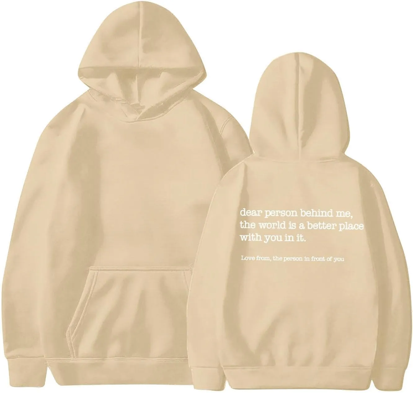 Dear Person Behind Me Hoodie for Women Inspirational Quote Solid Sweatshirt Pullover Hooded Fall Streetwear