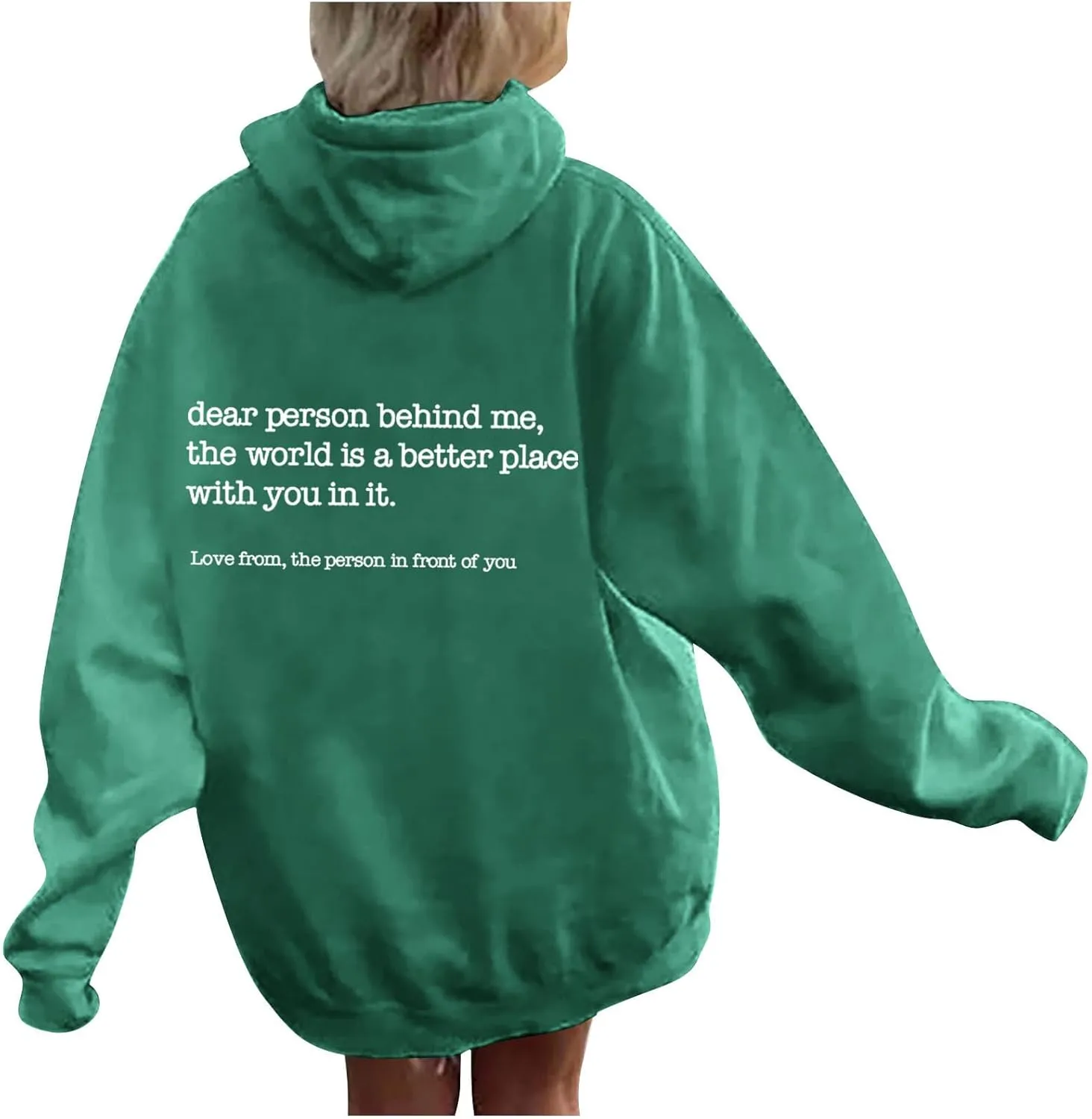 Dear Person Behind Me Hoodie for Women Inspirational Quote Solid Sweatshirt Pullover Hooded Fall Streetwear
