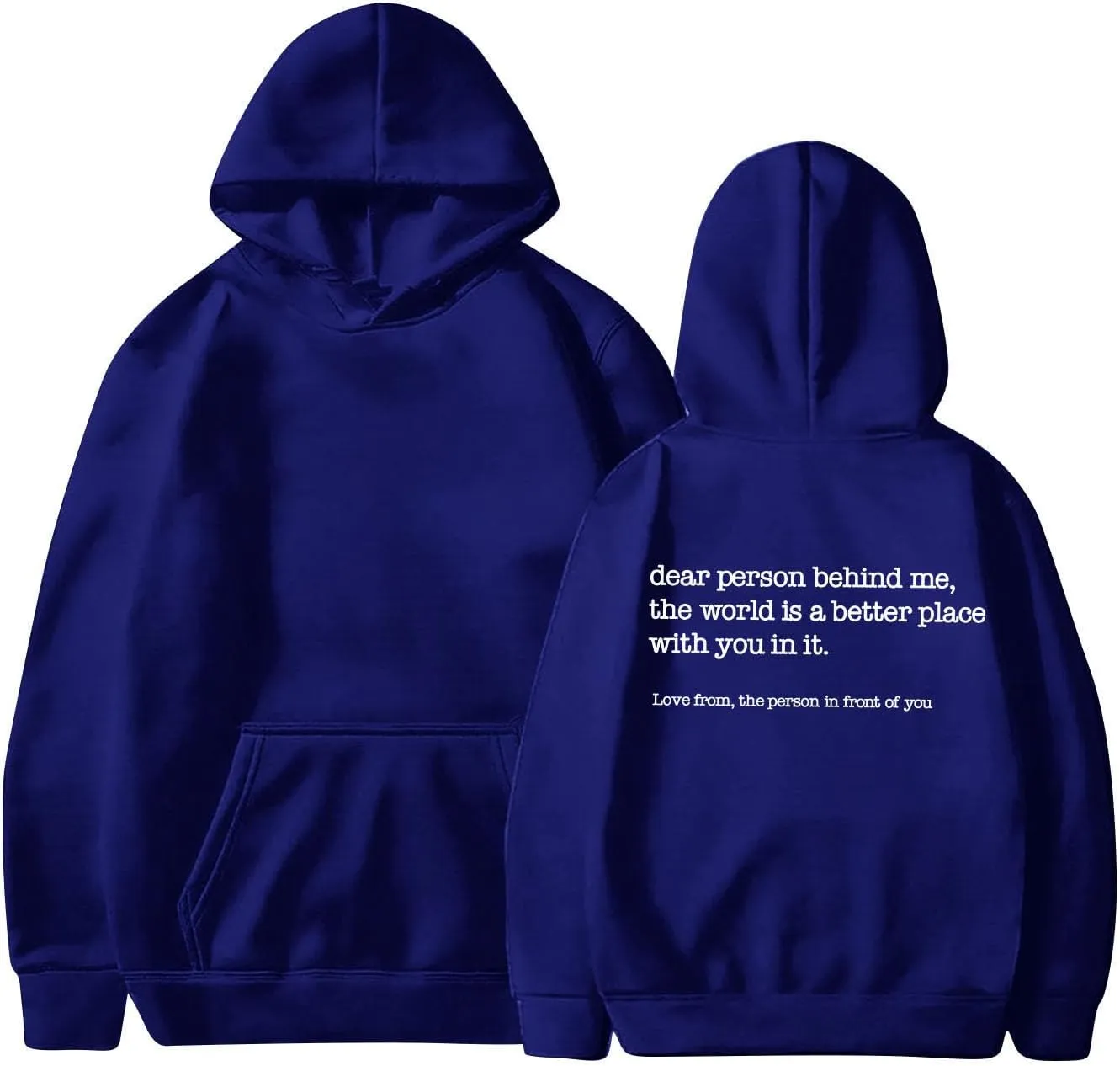 Dear Person Behind Me Hoodie for Women Inspirational Quote Solid Sweatshirt Pullover Hooded Fall Streetwear