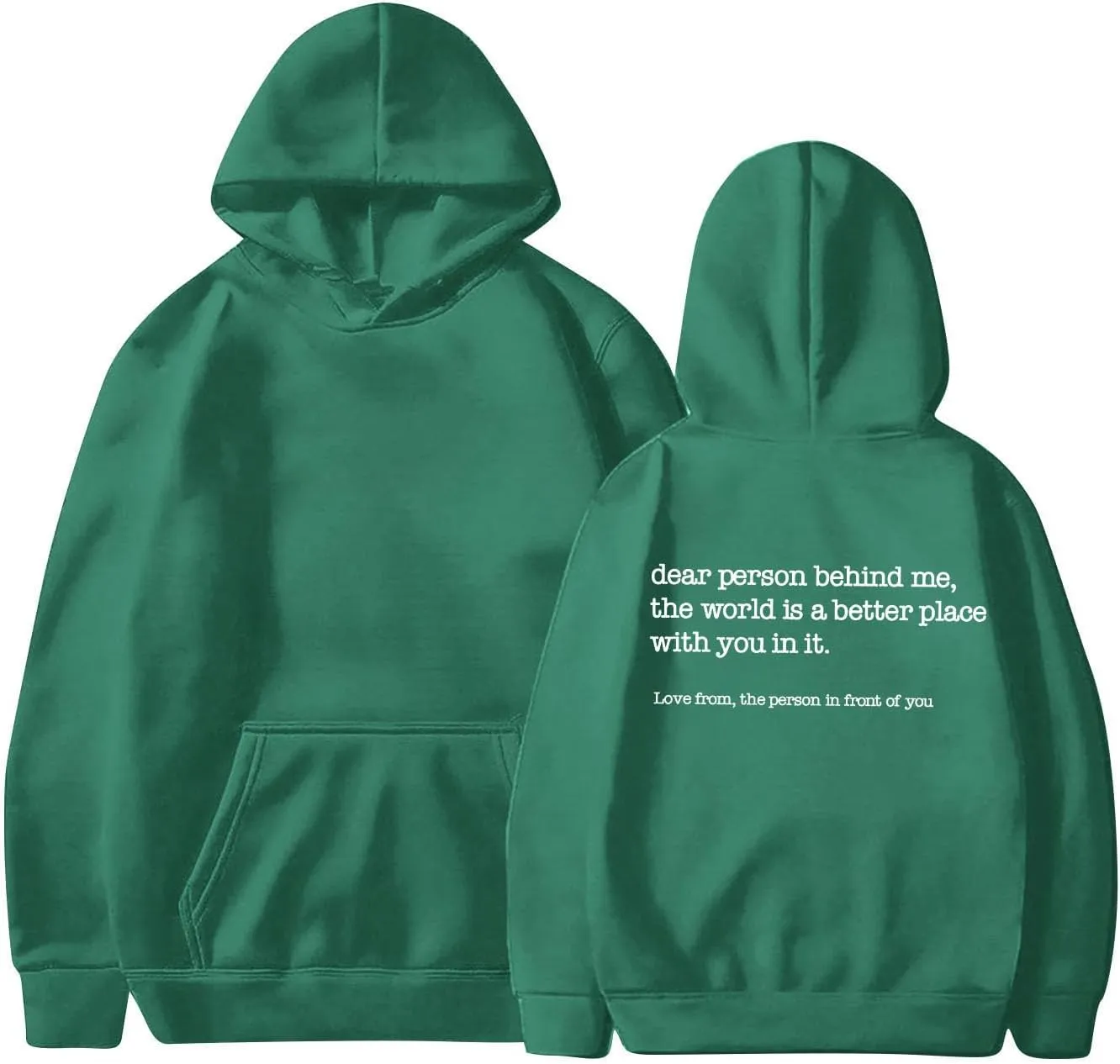 Dear Person Behind Me Hoodie for Women Inspirational Quote Solid Sweatshirt Pullover Hooded Fall Streetwear