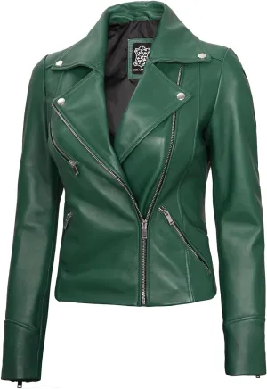 Decrum Asymmetrical Real Leather Jacket Women  Trendy Fashion Lambskin Womens Leather Jacket