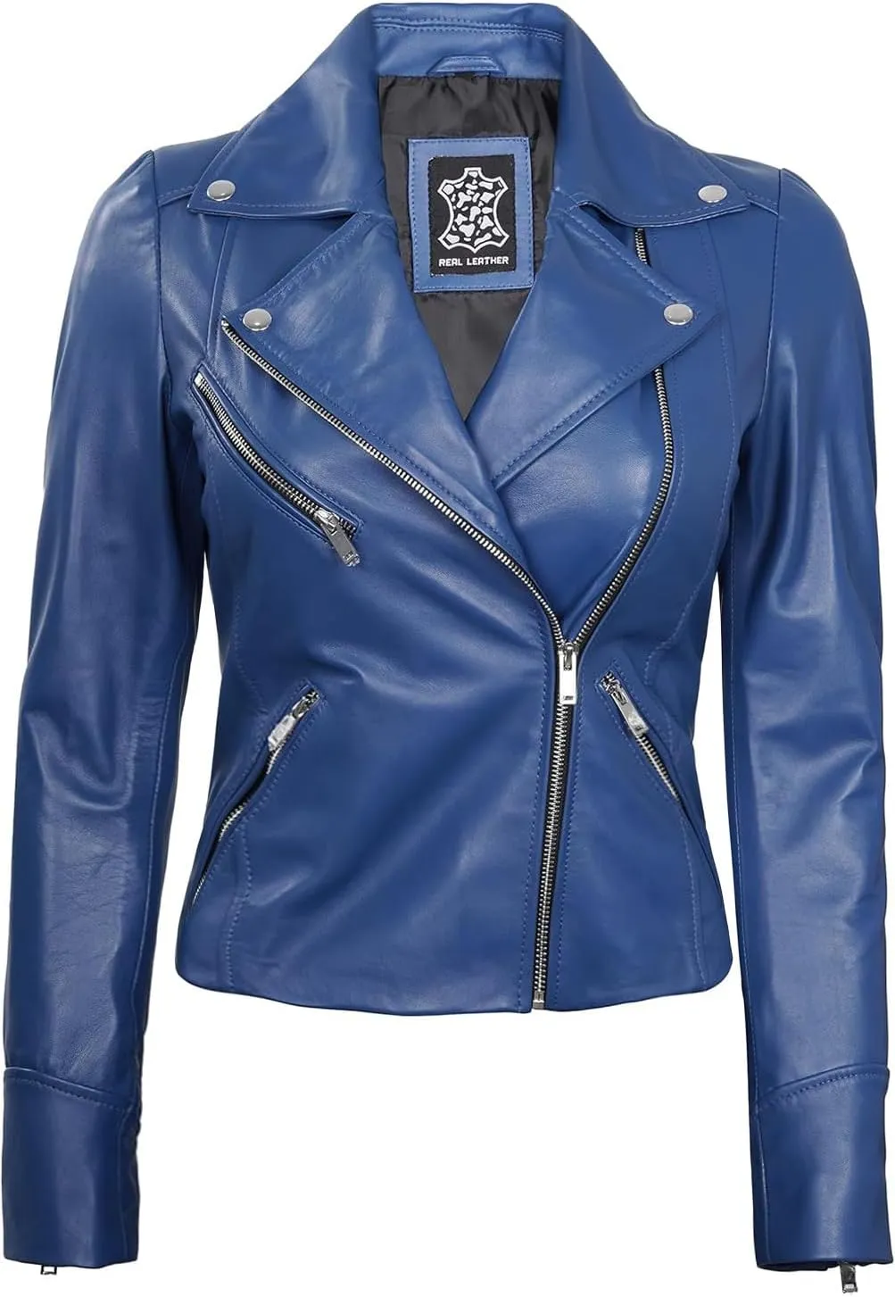 Decrum Asymmetrical Real Leather Jacket Women  Trendy Fashion Lambskin Womens Leather Jacket