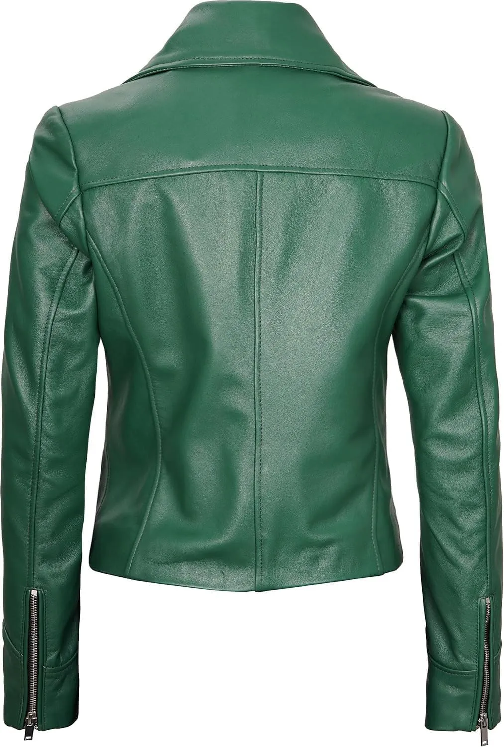 Decrum Asymmetrical Real Leather Jacket Women  Trendy Fashion Lambskin Womens Leather Jacket