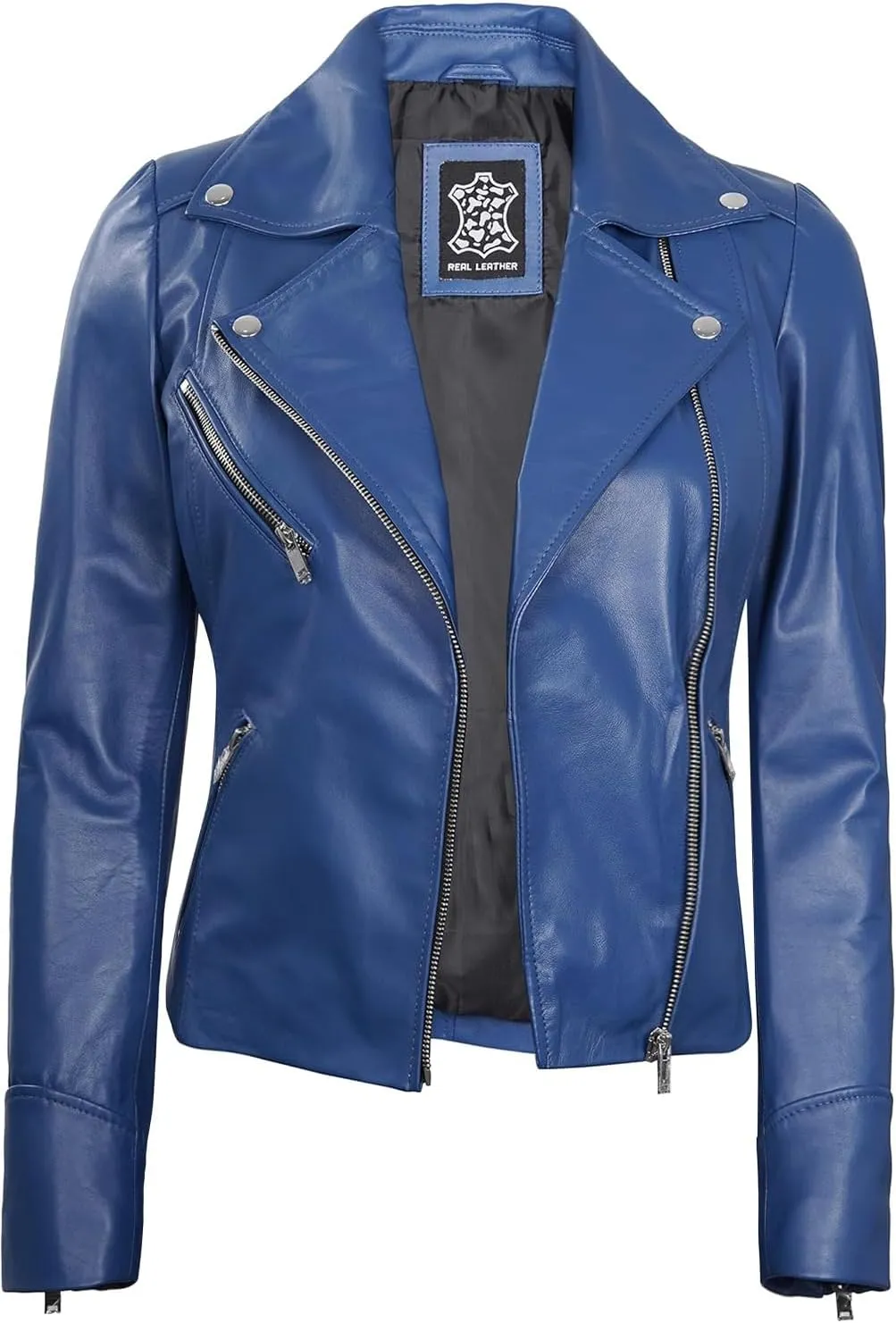 Decrum Asymmetrical Real Leather Jacket Women  Trendy Fashion Lambskin Womens Leather Jacket