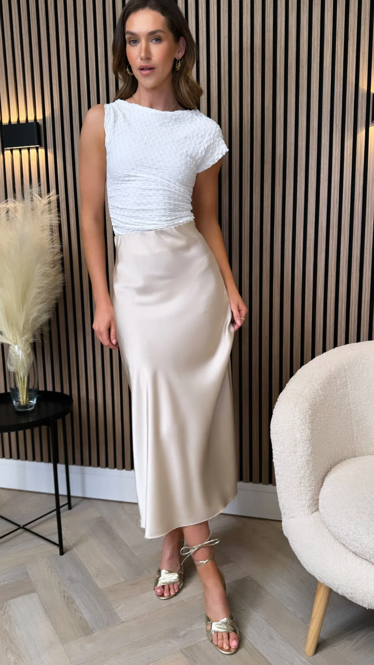 Eleanor White One Shoulder Ruched Top
