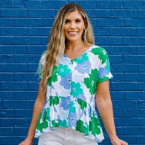 EMMA TOP SWEETEN THE DAY BLUE| MICHELLE MCDOWELL