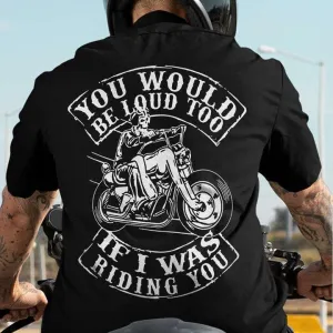 Evil skull motorcycle Printed Men's T-Shirt