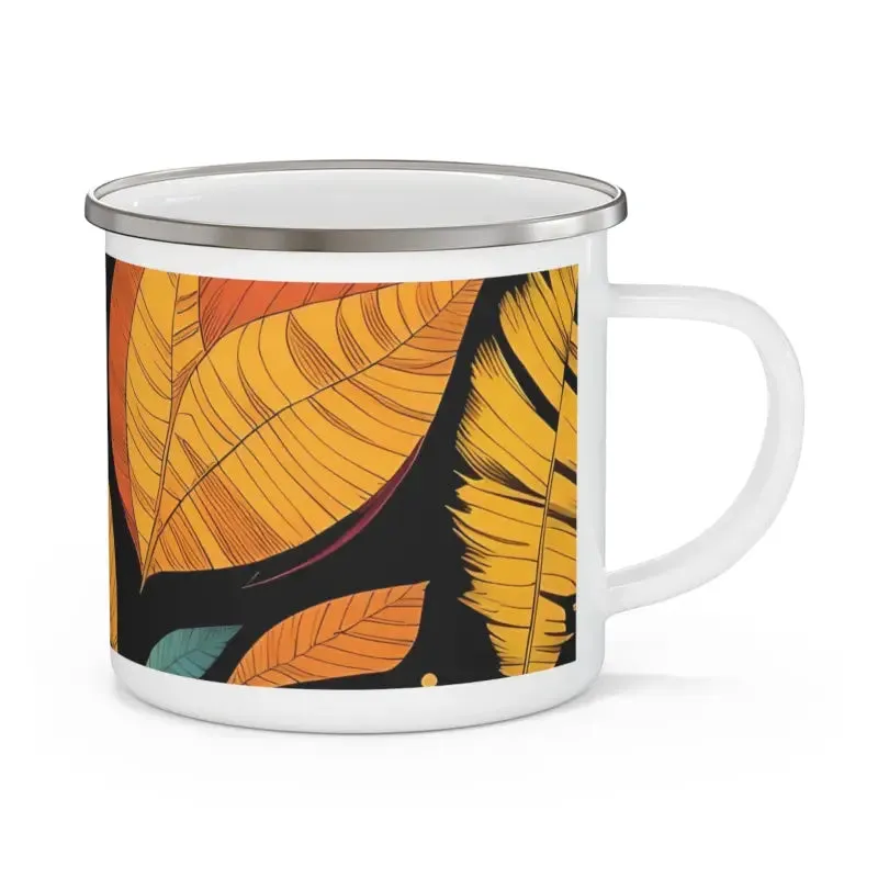 Fall in Love with Autumn Leaves Enamel Camping Mug