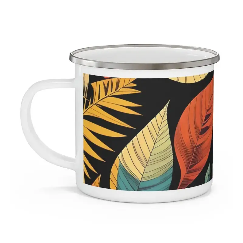 Fall in Love with Autumn Leaves Enamel Camping Mug