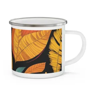 Fall in Love with Autumn Leaves Enamel Camping Mug