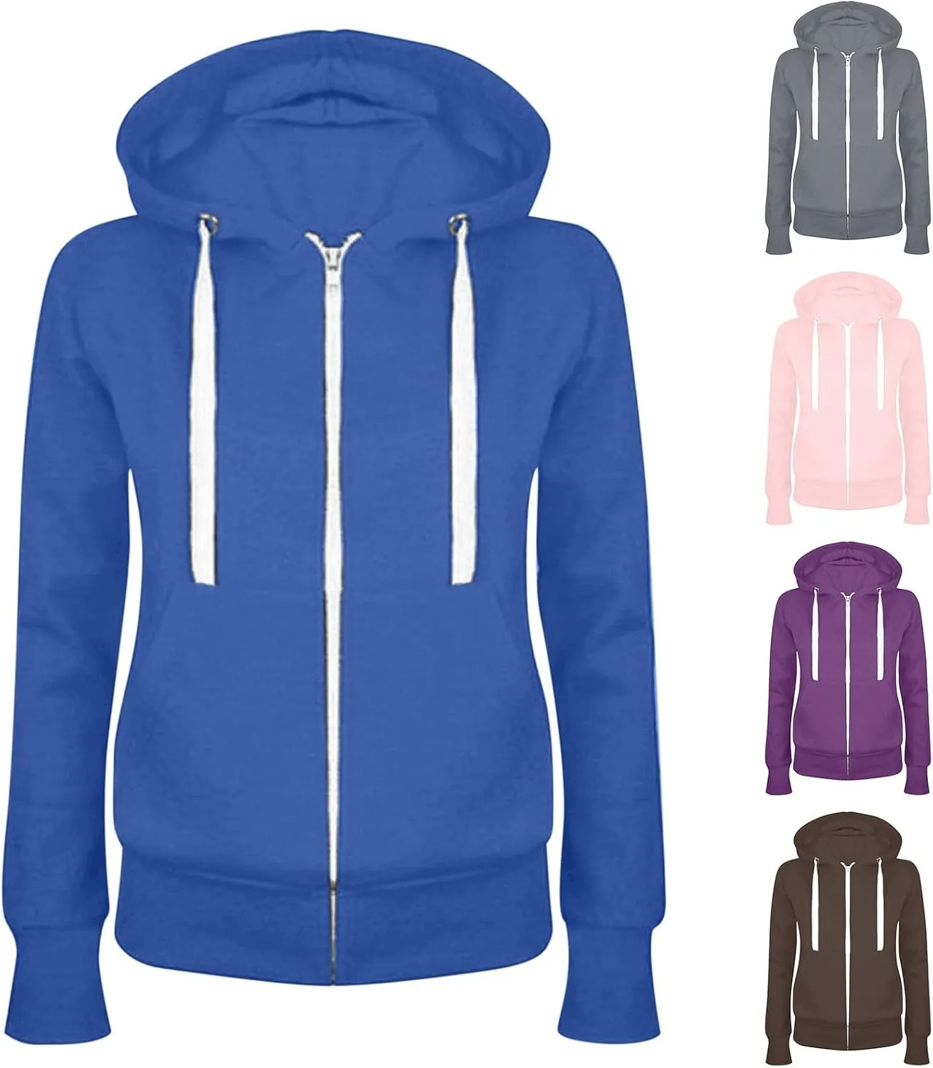 Fall Jackets For Women 2024 Lightweight Full Zip Up Hoodies Casual Loose Long Sleeve y2k Outfits Clothes