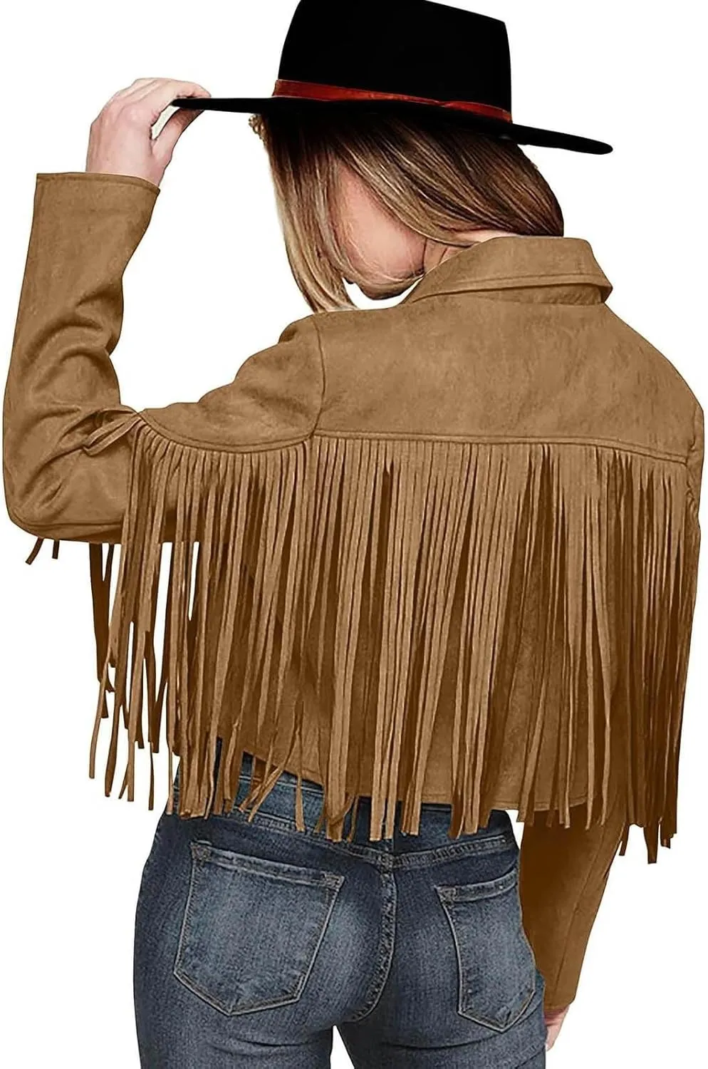 Faux Leather Jackets for Women 2025 Fashion Moto Biker Jacket Fall Winter Fringe Cowboy Cropped Jacket Cool Cardigan