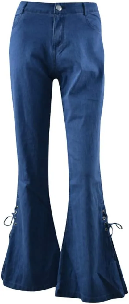 Flare Jeans for Women High Waisted Stretchy Bell Bottom Jean Plus Size Denim Pants Trendy Wide Leg Long Pant Trousers