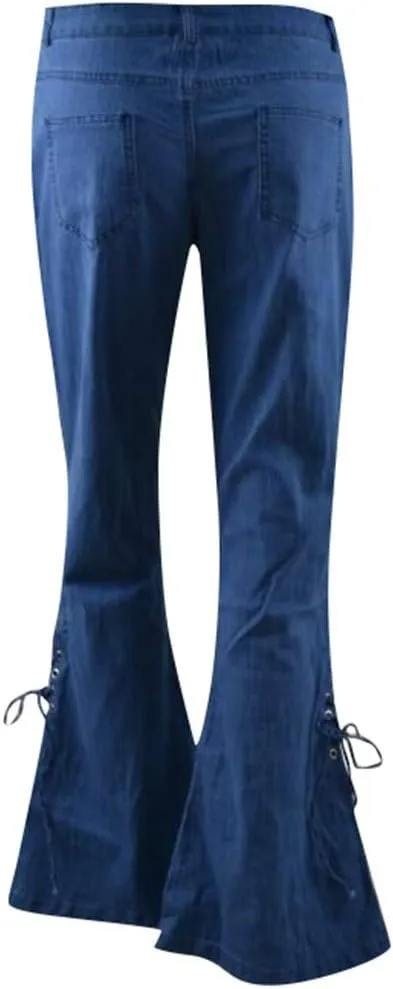 Flare Jeans for Women High Waisted Stretchy Bell Bottom Jean Plus Size Denim Pants Trendy Wide Leg Long Pant Trousers