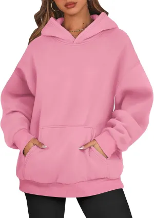 Fleece Hoodies for Women Oversized Preppy Sweatshirt Pullover Lightweight Sweatshirts Winter Sweaters with Pocket