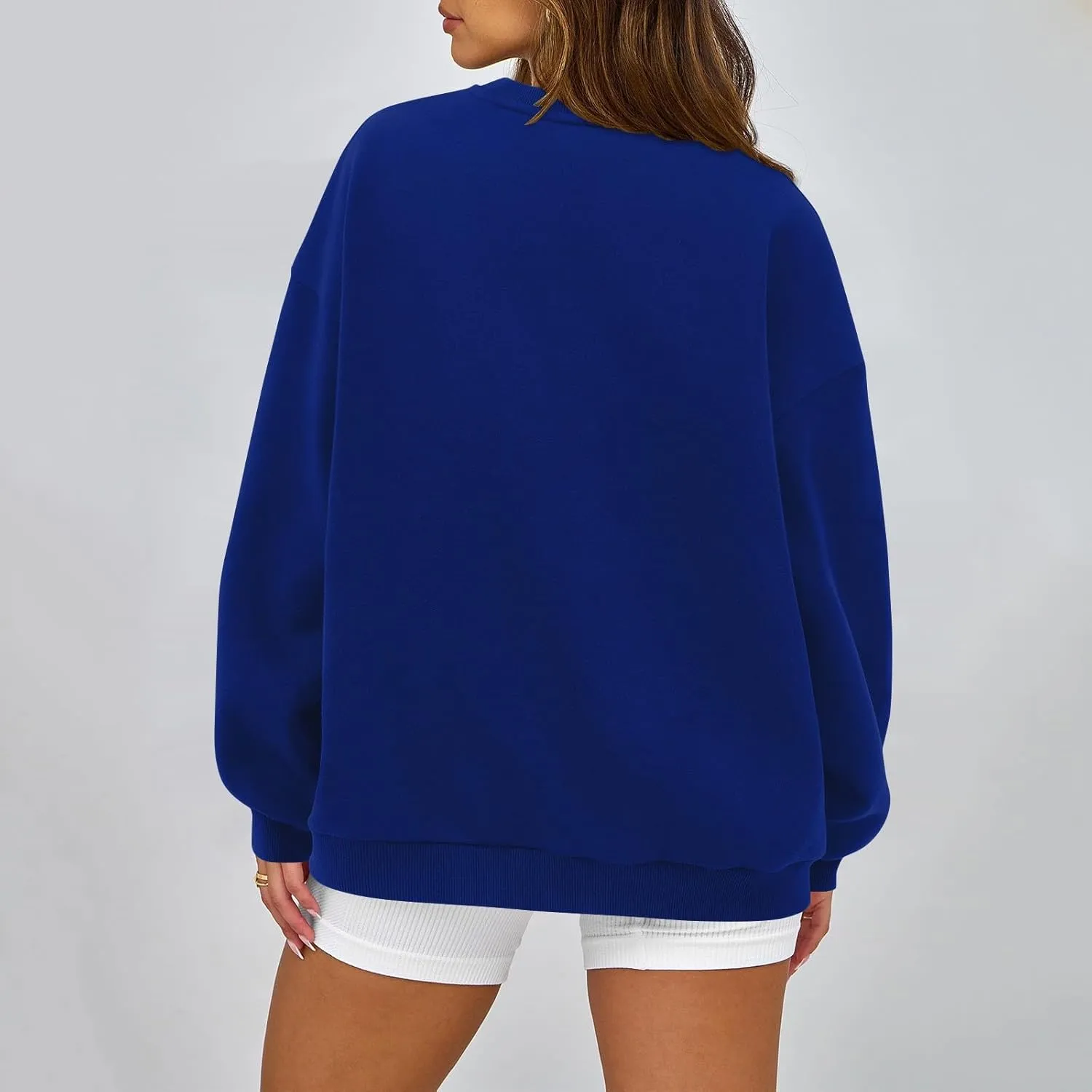 Fleece Plus Size Crewneck Sweatshirts Women Oversized Sweatshirt Hoodies Tunic Pullover Warm Sweaters Casual Tops