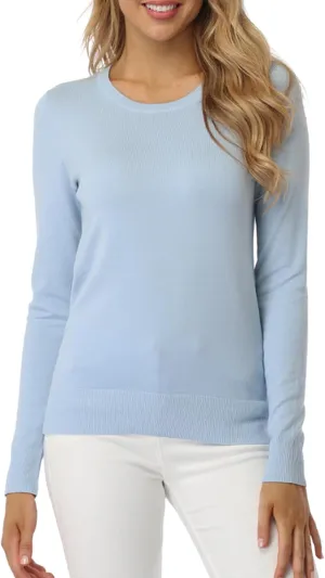 Fuinloth Women's Sweater, Lightweight Crewneck Long Sleeve Pullover