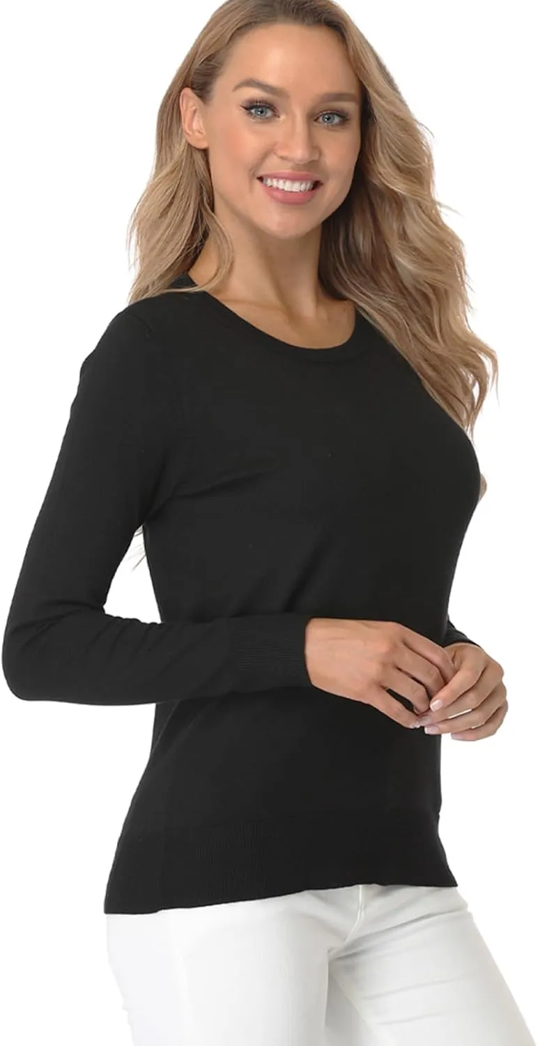 Fuinloth Women's Sweater, Lightweight Crewneck Long Sleeve Pullover