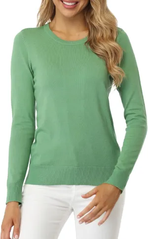 Fuinloth Women's Sweater, Lightweight Crewneck Long Sleeve Pullover