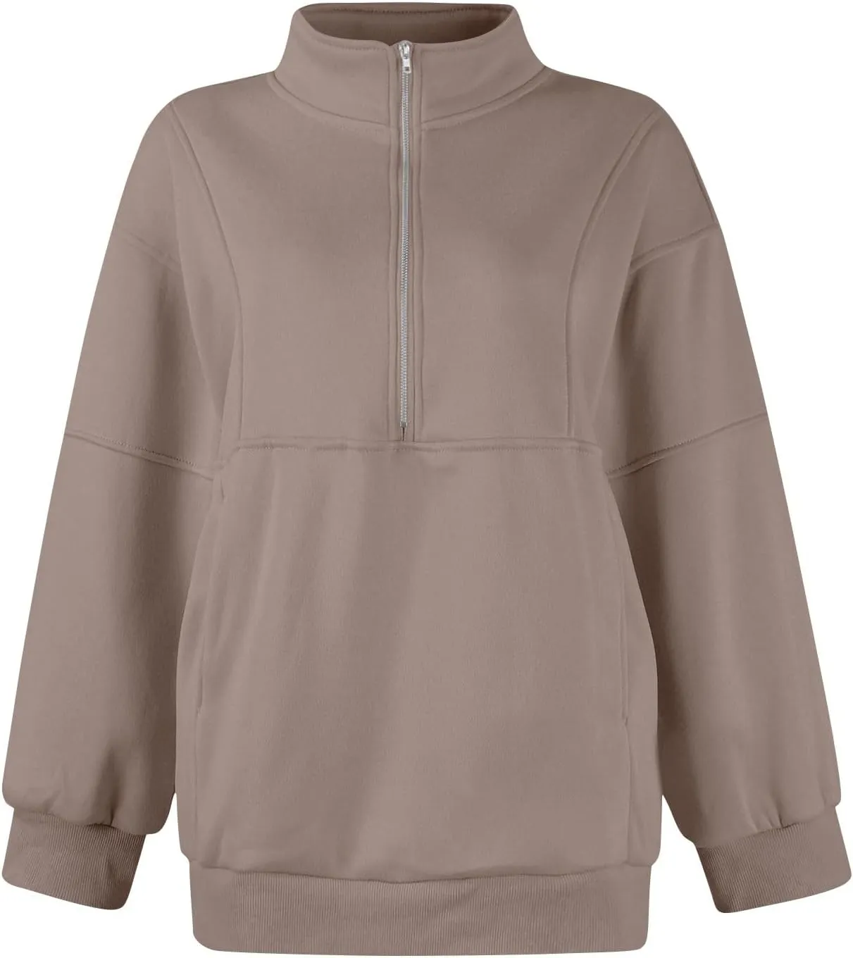 Funnel Neck Half Zip Sweatshirt Women Oversized Thumb Hole Fleece Pullover Lightweight Y2k Zip Up Comfy Hoodie