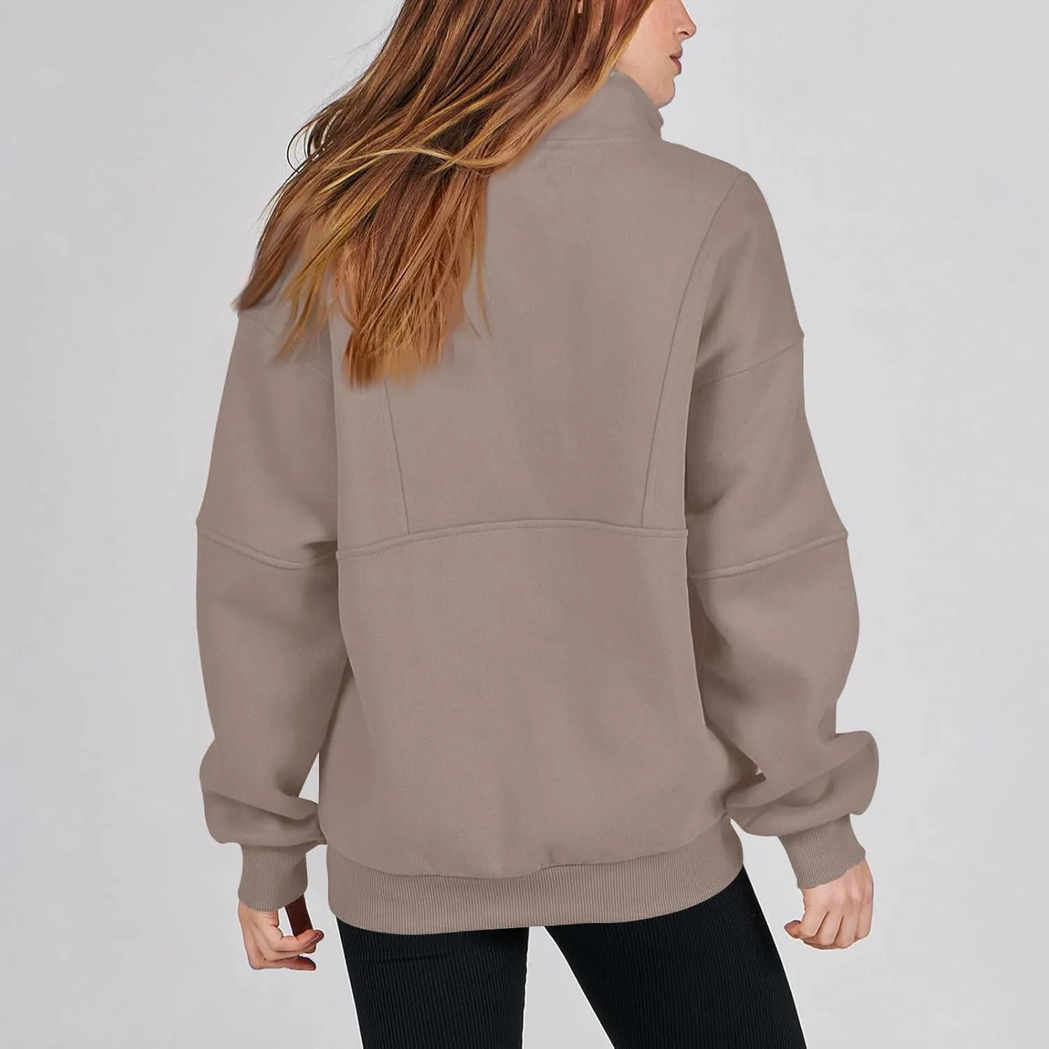 Funnel Neck Half Zip Sweatshirt Women Oversized Thumb Hole Fleece Pullover Lightweight Y2k Zip Up Comfy Hoodie
