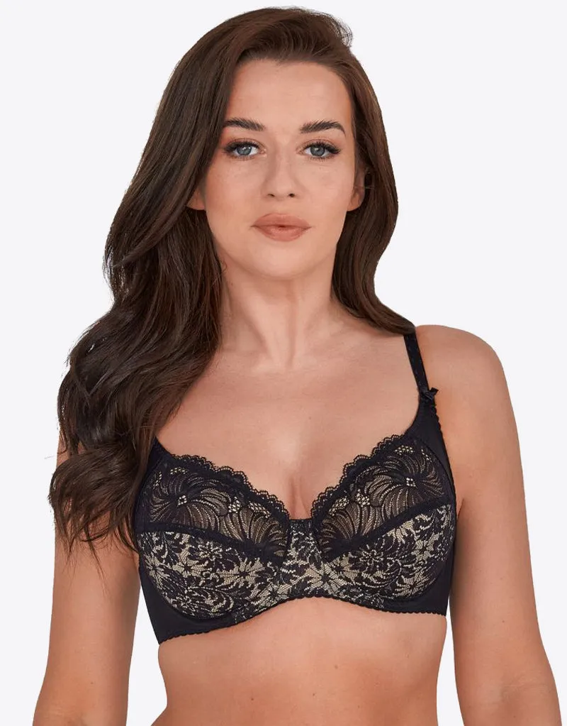 Gaia Chantal Balconette Bra Black