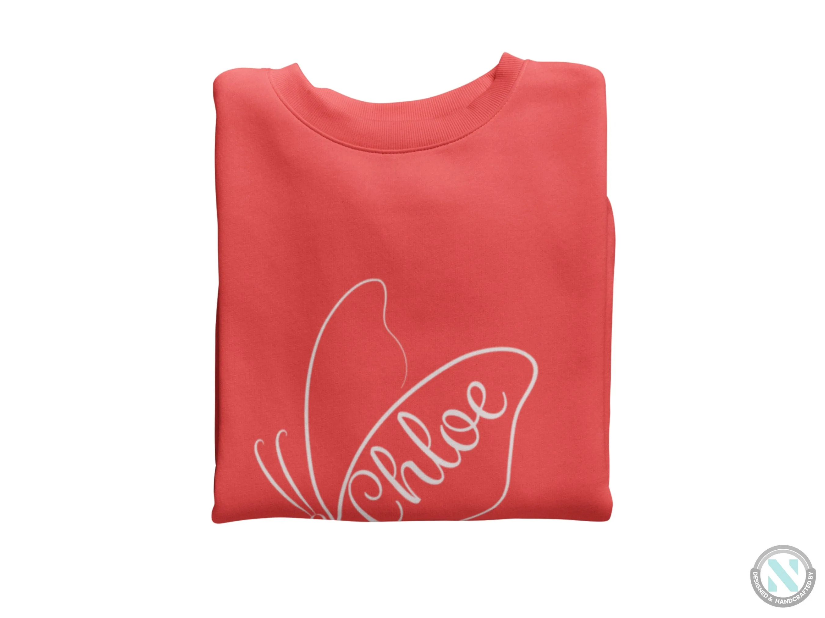 Girls Personalized Name Autumn Long Sleeve Sweatshirt with Butterfly