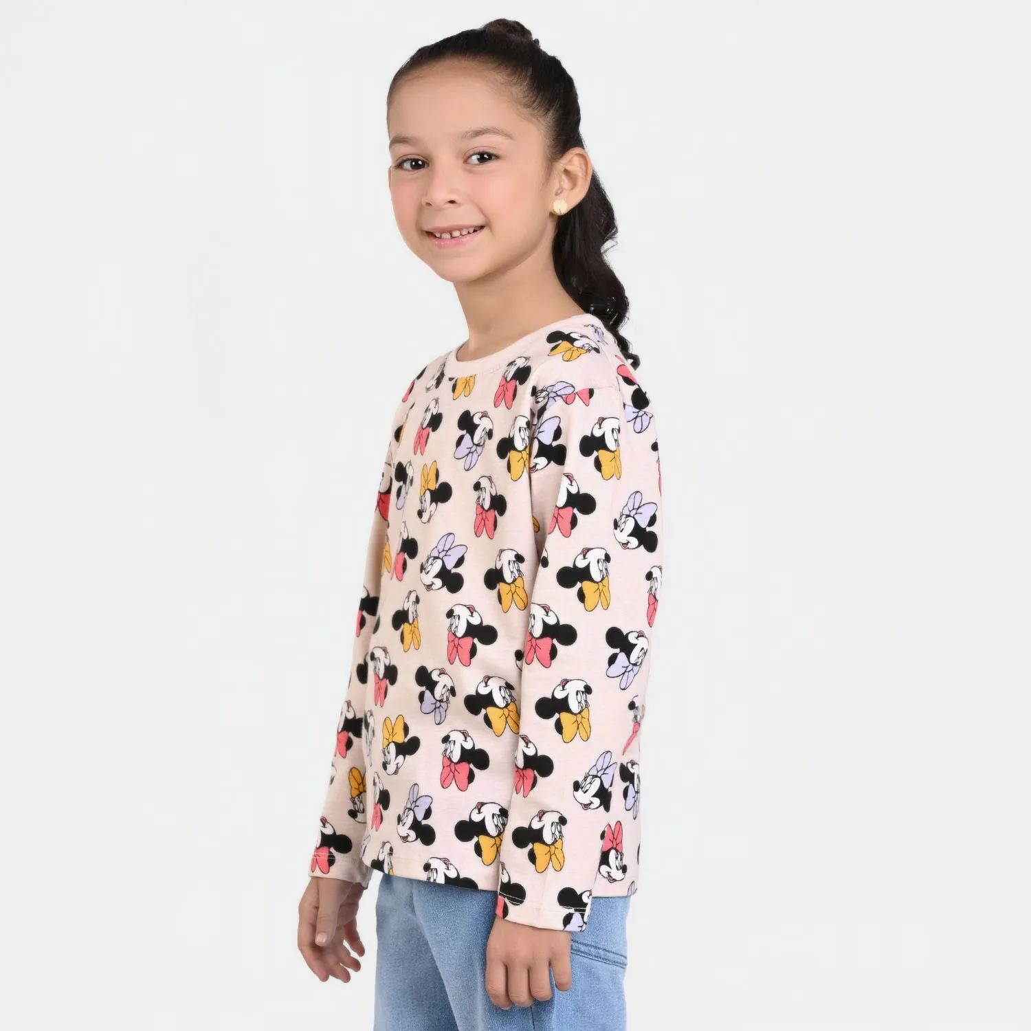 Girls Slub Jersey T-Shirt F/S Character All Over