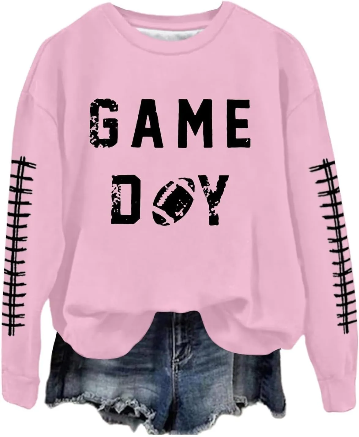 GOFULY Football Sweatshirts For Women Lightweight Game Day Shirts Long Sleeve Fall Sweatshirts 2024 Crewneck Outfits Tops