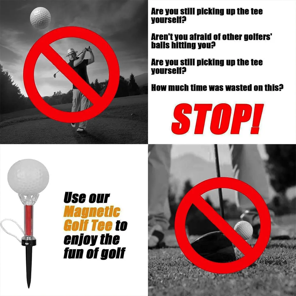 Golf Tee with Magnetic Plastic 360 degree Bounce