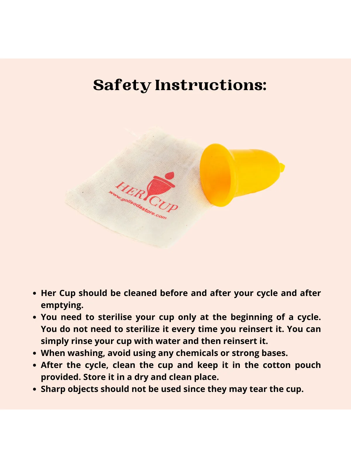 Goli Soda Her Cup Reusable Menstrual Cup for Women Yellow