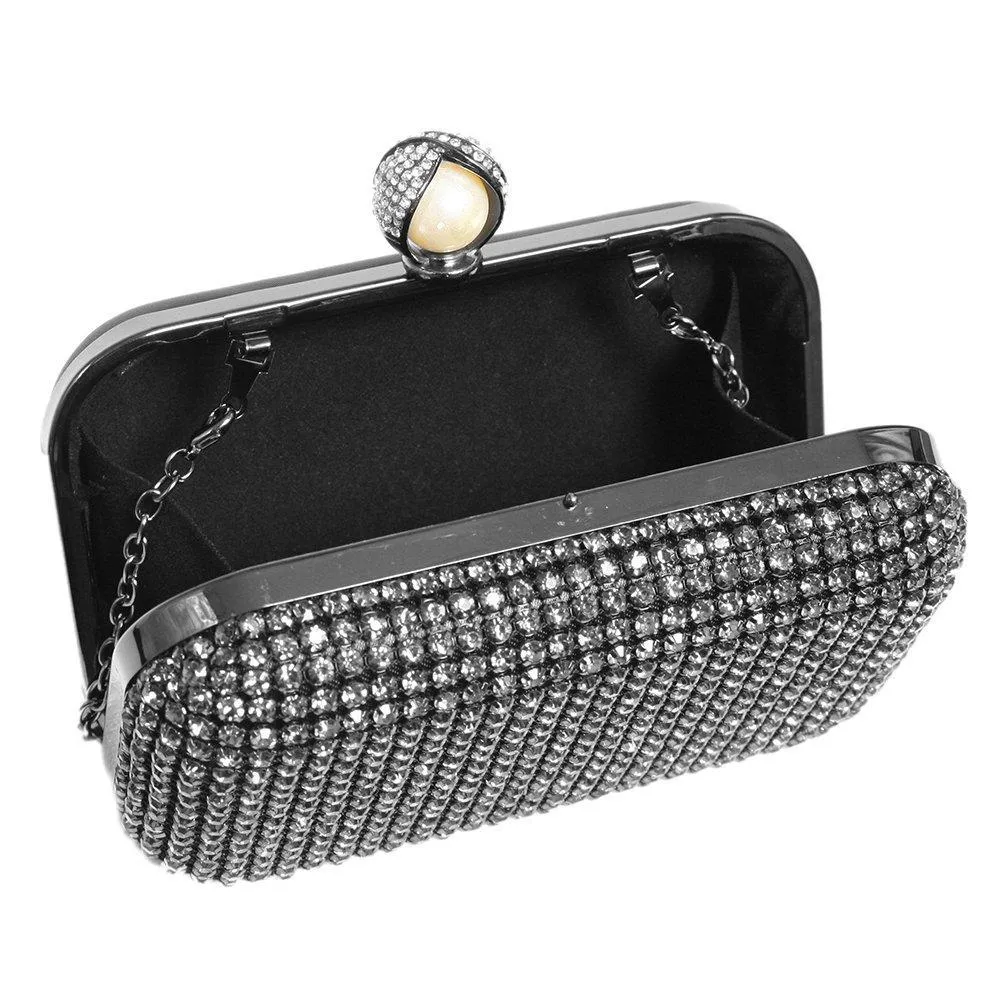 Hard Case Diamante Evening/Party Box Clutch Bag