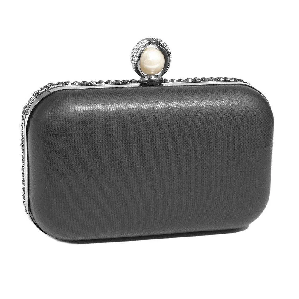 Hard Case Diamante Evening/Party Box Clutch Bag