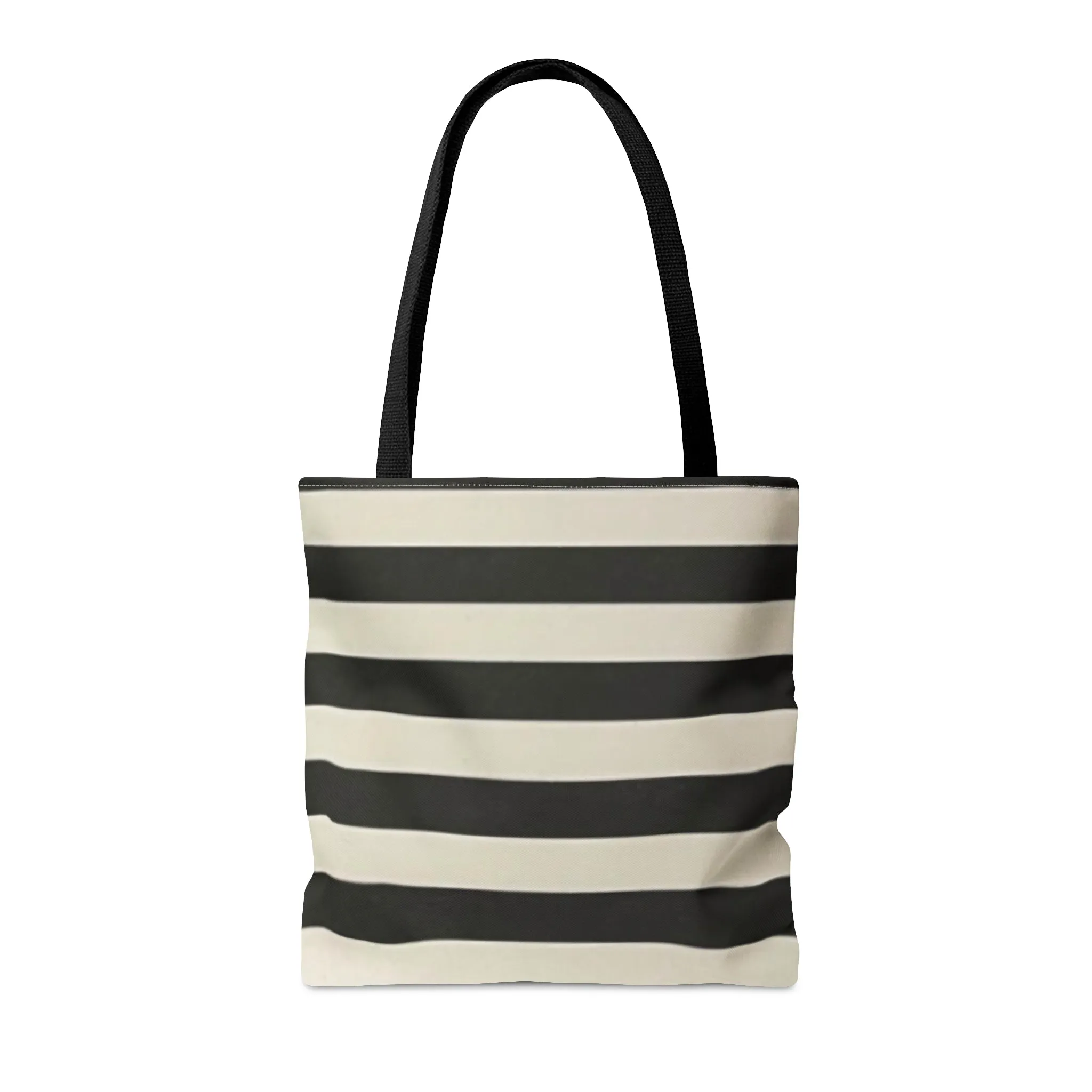 Here For The Boos Black and White Striped Tote Bag (AOP)