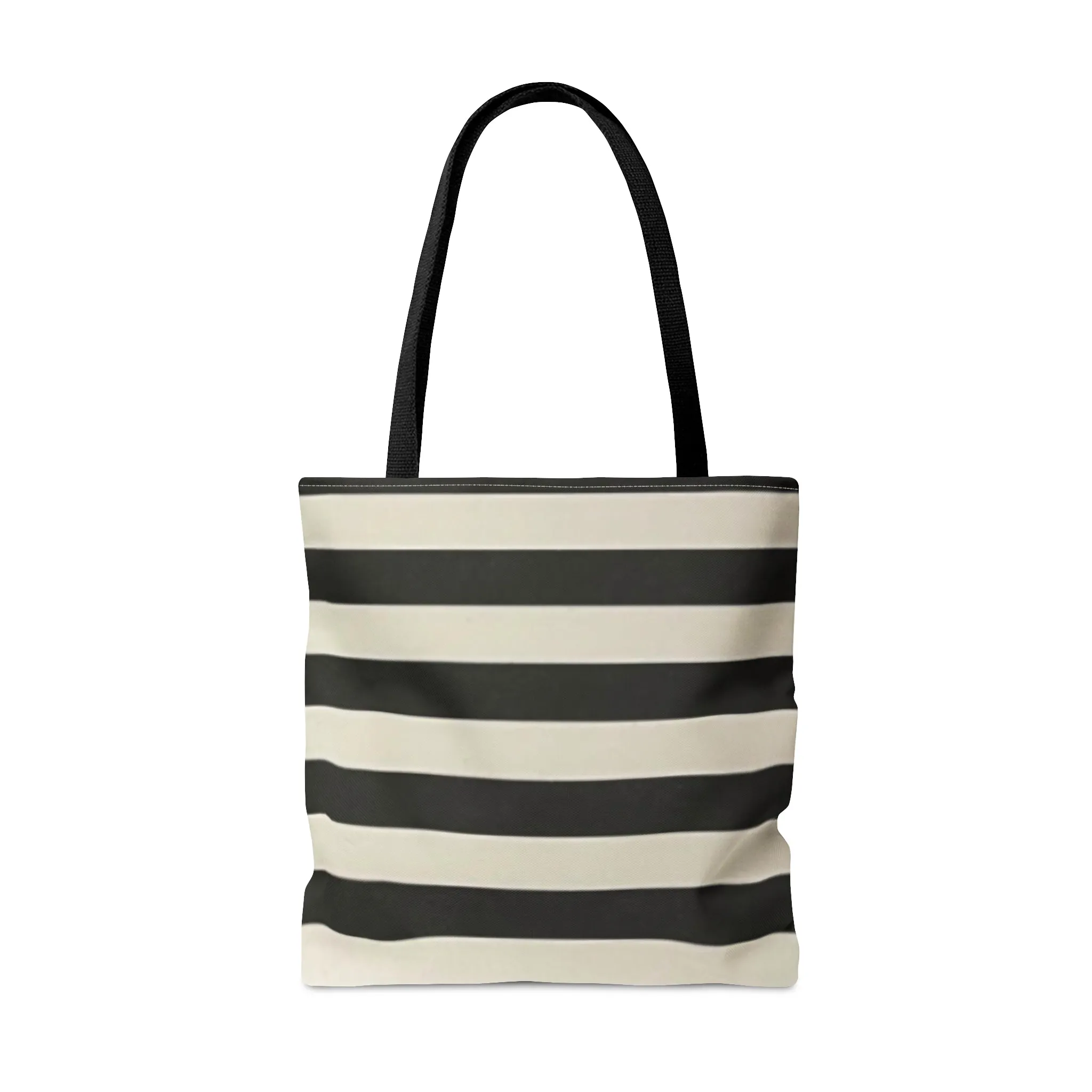 Here For The Boos Black and White Striped Tote Bag (AOP)